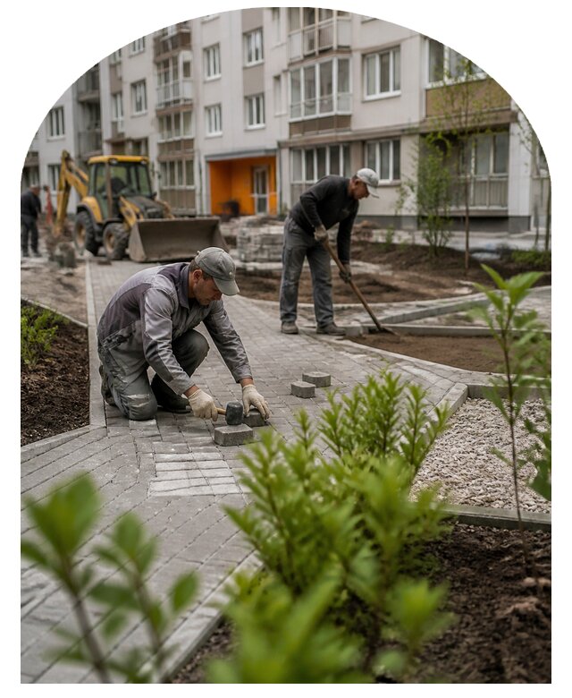 Благоустройство двора многоквартирного дома в Каменске-Шахтинском